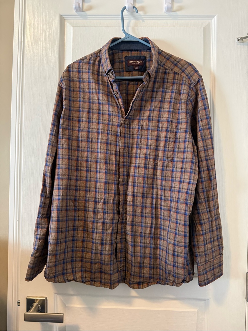 Johnston & Murphy Brown Plaid Lightweight Shirt Jacket